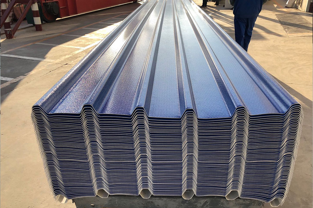 Hoja de techo de UPVC corrugado azul de almacén de 1,0 mm