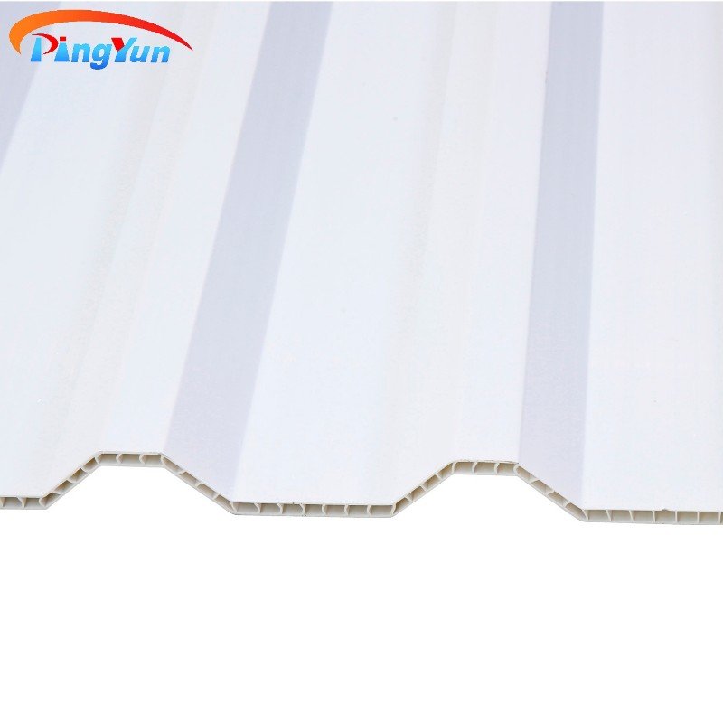 Tejas de pvc resistentes a los rayos UV de Indonesia, lámina de techo termo hueca de plástico de pvc