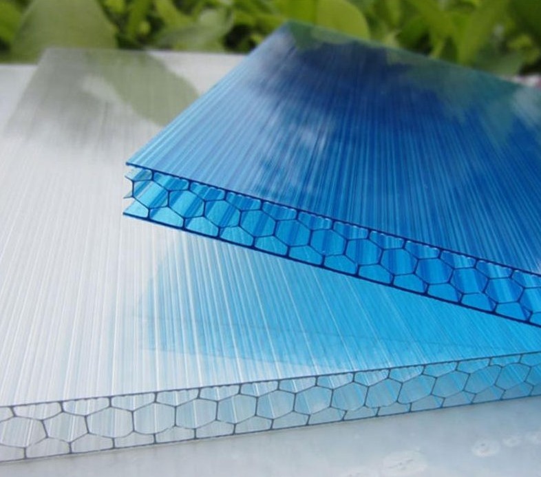 Tejas de policarbonato de pared doble de hoja hueca de PC resistente al viento fuerte para almacén