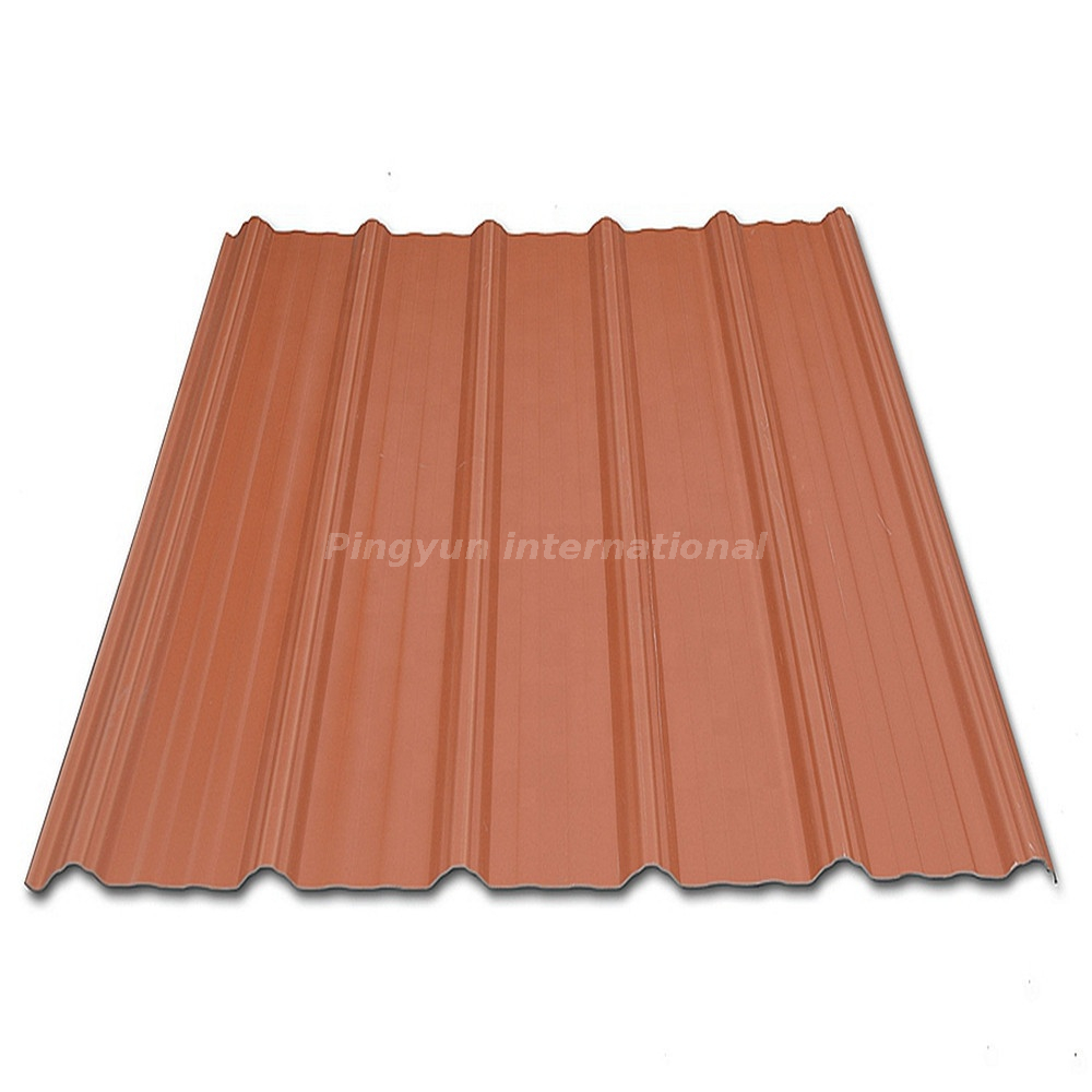 Teja de PVC respetuosa con el medio ambiente marrón para casa residencial