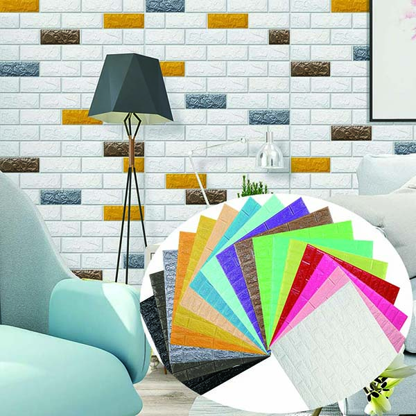 Pegatinas decorativas para placa de pared, papel tapiz de ladrillo 3d, pegatina de pared de Material PE para sala de estar
